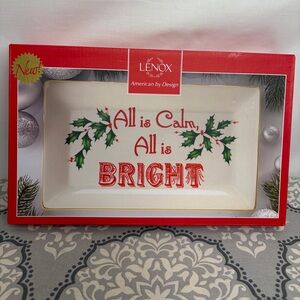 NIB Lenox “All is Calm, All is Bright”Porcelain Serving Tray